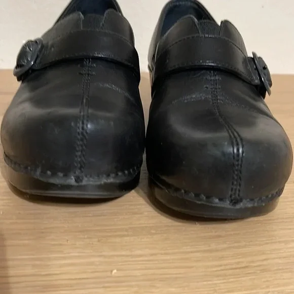 Dansko Women's Western Clogs Sz 6 Black Leather Button Professional Work Shoes - Picture 8 of 16